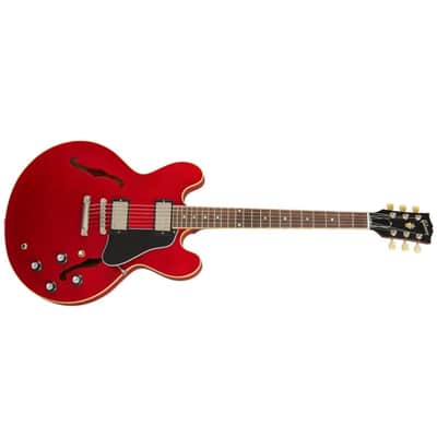 Gibson ES-335 Satin Semi-Hollow Guitar w/ Hardshell Case - Satin Cherry image 3