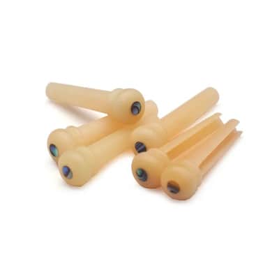 Acoustic Guitar Bone Bridge Pins Set, Natural image 3
