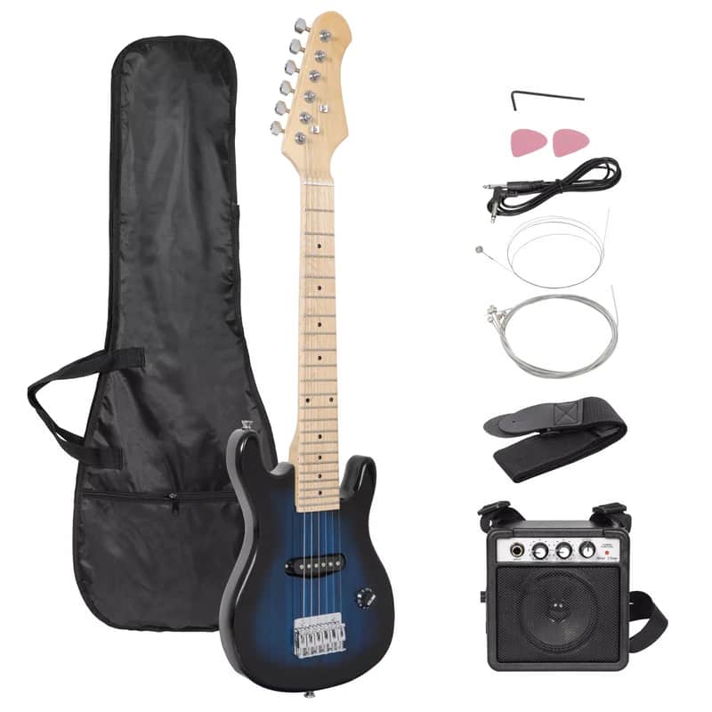 30" Kids Electric Guitar Starter Kit with 5W Amp and Accessories – Beginner-Friendly Blue Guitar image 1
