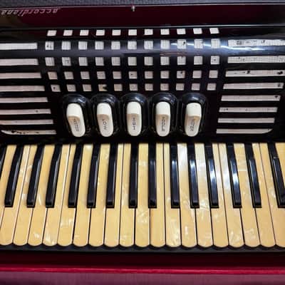 Excelsior Model 245 Accordion Piano Black Gloss Finish With Original Case image 9