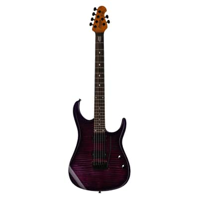 Sterling by Music Man JP150 DiMarzio Flame Maple Electric Guitar - Purple Nebula image 2
