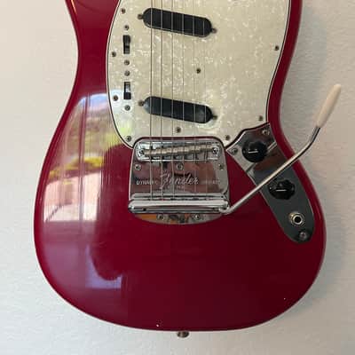 1965 Fender Mustang Guitar with Rosewood Fretboard - Dakota Red image 2