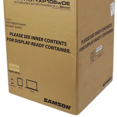 SAMSON XP106WDE 6" Portable Rechargeable Bluetooth Powered PA DJ Speaker+Headset image 11
