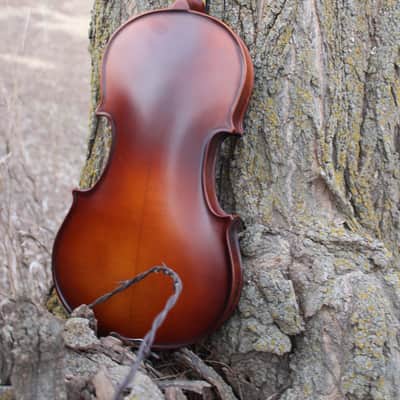 John Juzek 85 Violin Outfit with Case and Bow 4/4 size - Shaded Amber/Tobacco Brown Matte image 7
