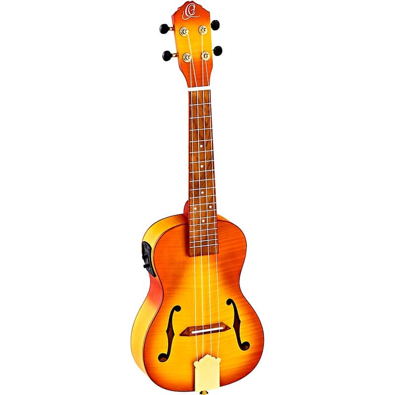 Ortega Saloon Series RUSL-HSB Archtop Concert Acoustic-Electric Ukulele Regular Violin Sunburst image 1