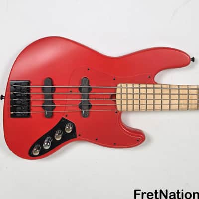 Marco Bass Guitars TFL-5 5-String 34.5" Satin Red Glockenklang - 9.84lbs image 3