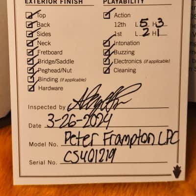 Gibson Custom Shop Peter Frampton "Phenix" Inspired Les Paul Custom Ebony VOS image 17