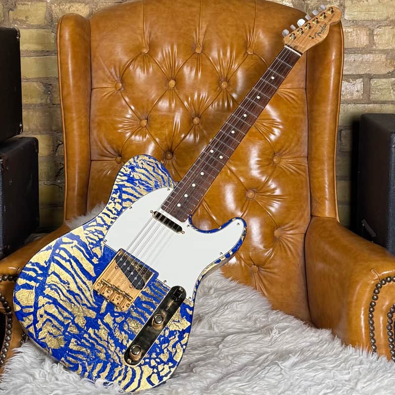 1998 Fender Custom Shop Custom Proto Telecaster 1 Of A Kind Prototype 23k Gold Foil / Blue “Penthouse Tele” Electric Guitar W/ Case & Documentation! image 1