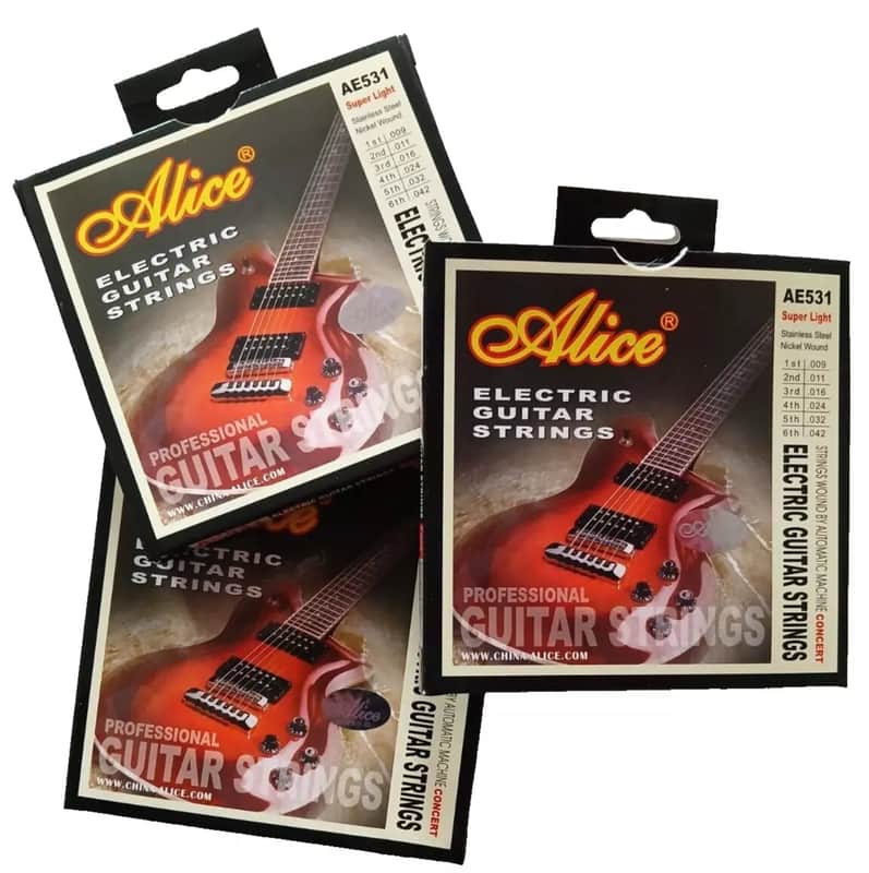Alice Electric Guitar Strings NICKEL & STAINLESS STEEL 3 Set Bundle .009 - .042 image 1