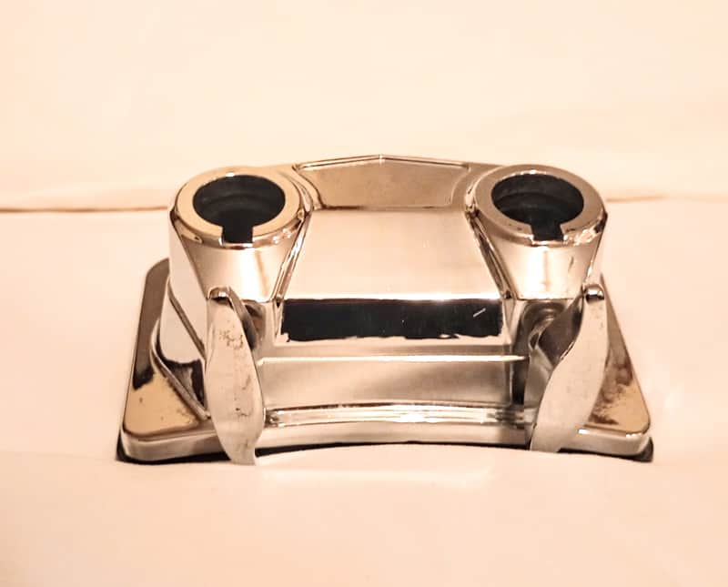 PACIFIC/PDP BASS DRUM TOM MOUNTING BRACKET WITH SCREWS & BACKPLATE 90's - CHROME - FREE SHIP TO C-USA! image 1