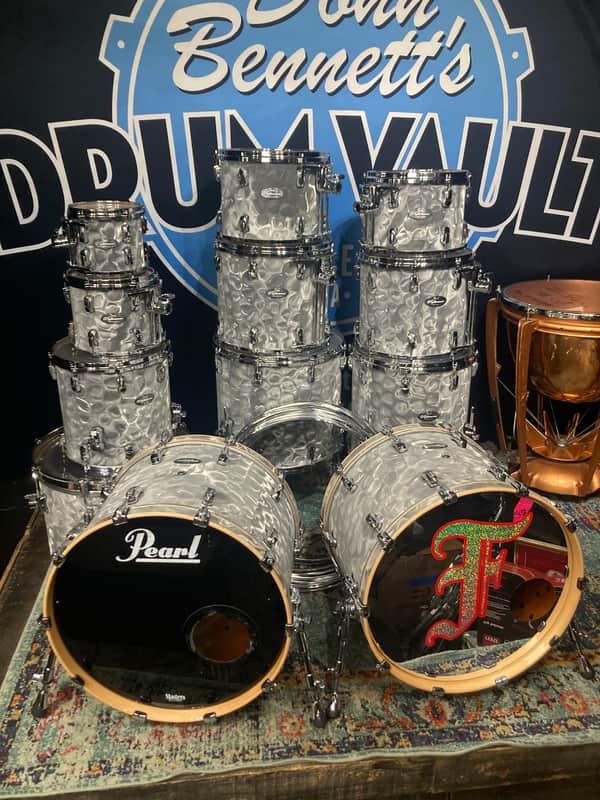 Pearl - Music City Custom, Reference Series 12 Piece Shell Bank Set. David Frangioni, Modern Drummer Collection, Carl Palmer. Platinum Smoke Marine image 1