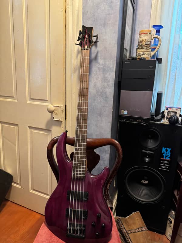 Dean Edge 5 string bass guitar - Purple image 1