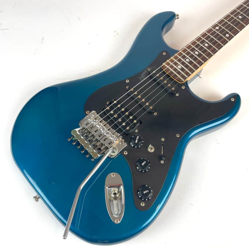 Kramer  Focus 1980s - Aged Blue H/S/S with splitter, Rosewood board Original Floyd Rose , clean and original, , and original HScase image 1
