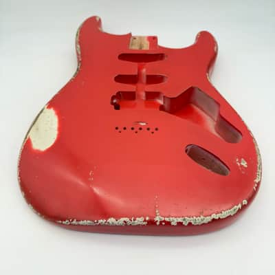 MJT Stratocaster Body Alder Relic Nitro Fiesta Red mjt6649 image 5