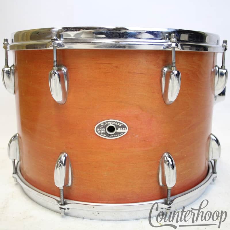 *Slingerland 15x10"Tom Drum 3-Ply Natural Maple"M"Stain Vintage 70s Set-O-Matic* image 1