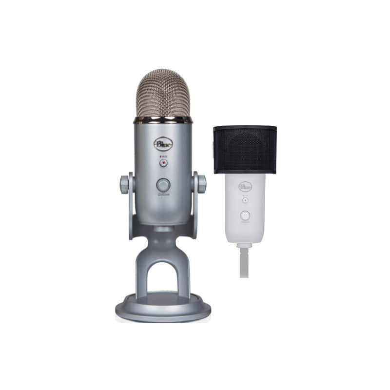 Blue Microphones Yeti USB Microphone (Silver) Creator's Bundle with Knox Gear Pop Filter image 1