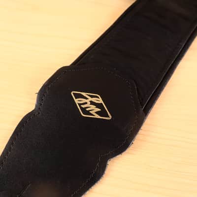 LM Black Leather 3" Inch Bass Guitar Strap image 6