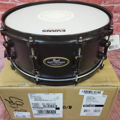 Pearl Matt Halpern 14x6" Black-on-Brass Powder-Coat Kit Snare Drum WorldShip NEW | Authorized Dealer image 1