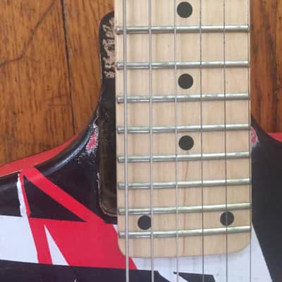 Dean ML EVH Frankenstein red, white black Dimebag Darrel meets Eddie Van Halen image 6