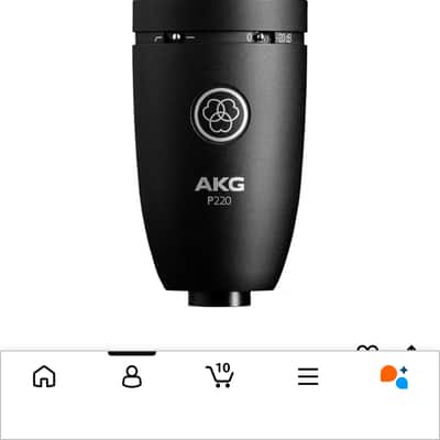 AKG P220 Large Diaphragm Cardioid Condenser Microphone 2010s - Black image 5