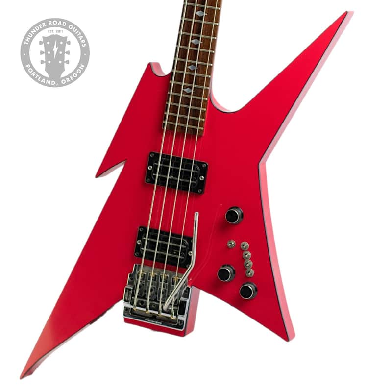 1989 B.C. Rich Ironbird Bass Guitar Red #NSN image 1