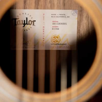 Taylor 210ce Dreadnought Acoustic/Electric Guitar with Gig Bag image 14