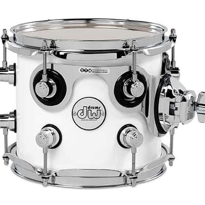 DW Design Series Maple Suspended Tom, 7x8 - Gloss White Lacquer w/Chrome Hardware (DDLG0708STWH) image 2