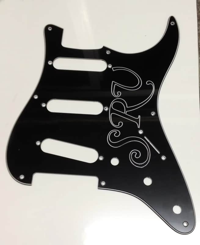 SRV Strat Style Guitar Pickguard Scratch Plate in Black image 1