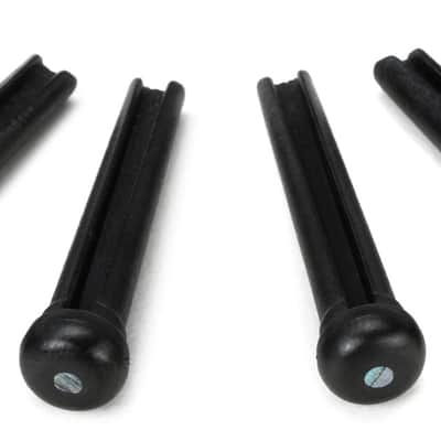 Graph Tech PP-2182-00 TUSQ Traditional Style Bridge Pin Set - Black with 2mm Paua Shell Dot Inlay (set of 6) (5-pack) Bundle image 1