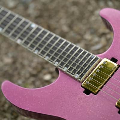 ESP USA M-II NTB FR EMG, Gold Hardware - Disco Pink Sparkle image 8