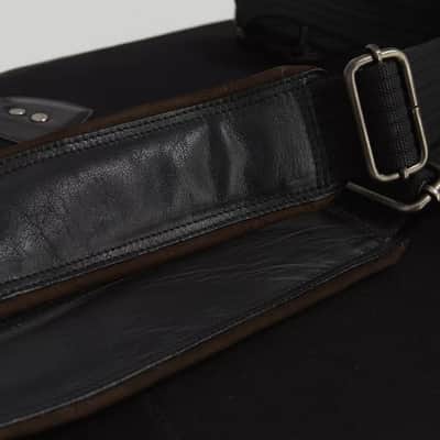 Harvest Fine Leather Black Buffalo & Canvas Electric Bass Guitar Gig Bag image 23