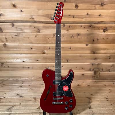 Fender Jim Adkins JA-90 Telecaster Thinline Electric Guitar - Crimson Red Transparent image 2