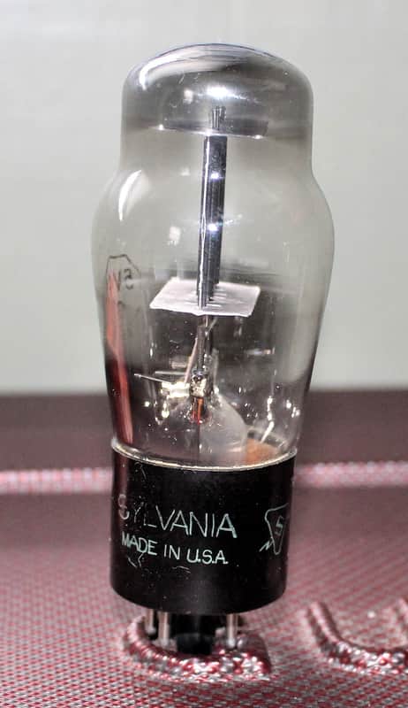 SYLVANIA 5V4G GZ32 ST BOTTLE BLACK PLATE D GETTER PERFECT BALANCE VINTAGE 1949 image 1