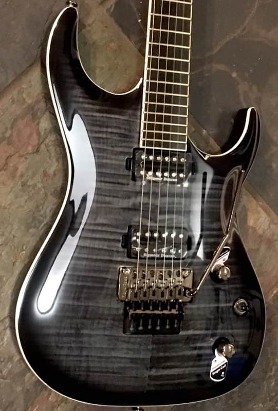 Washburn Parallaxe PXS20FRTBB Trans Black Flame Top Electric Guitar w/Floyd Rose Demo Video Inside image 1