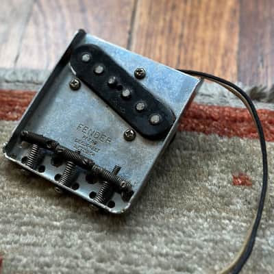 1960s Fender Telecaster Bridge Pickup & Bridge Plate - Pat No DES.164227 2,573,254 w/ Original Saddles - Top Loader & String Thru image 6