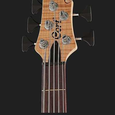 Cort A5PLUSFMMHOPN Artisan Series Double Cutaway Maple & Panga Panga 5-Ply Laminated Neck 5-String Electric Bass Guitar image 10