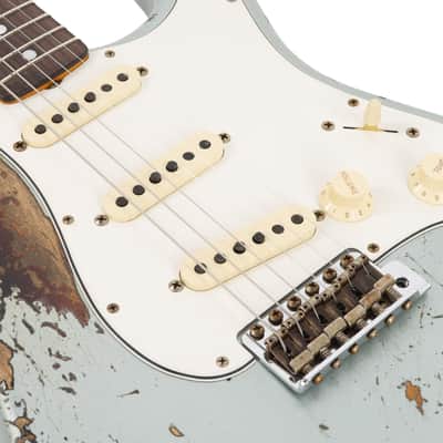 Used Fender Custom Shop 1965 Stratocaster Relic - Firemist Silver on 3-Color Sunburst image 8