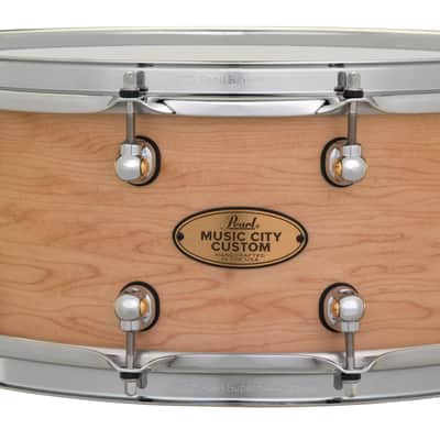 Pearl *Pre-Order* Music City Custom 14x6.5" Maple Solid Shell Snare Drum Nashville Natural Hand-Rubbed Finish | NEW | Made in the USA | Special Order | Authorized Dealer image 1