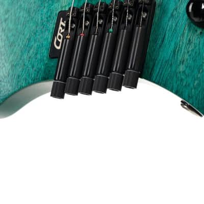 Cort Space 6GTR Multi-Scale Electric Guitar w/Gig-bag. Semi Gloss Turquoise DIRECT SHIP image 11