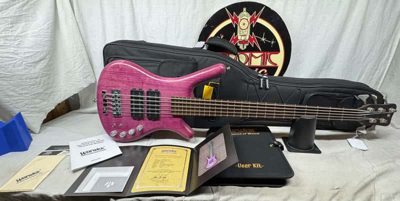 Warwick Pro Series Teambuilt GPS1485 07PA ASH FR Corvette $$ Double Buck 5-string Bass with COA + Gig Bag 2022 - French Violet Transparent Satin image 1