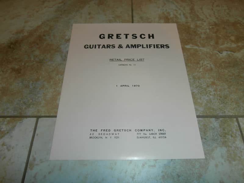 Vintage 1970 Gretsch Guitars & Amplifiers Price List! Rare, Original Case Candy, Paperwork! image 1