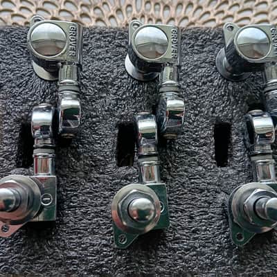 Vintage Grover Mini Rotomatic Tuners - 6 in-Line Right Hand Tuners 18:1 Ratio Tuning Machines image 5