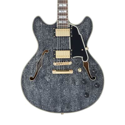 D'Angelico Excel DC Semi-Hollow Electric Guitar Black Dog w/ Gig Bag image 2