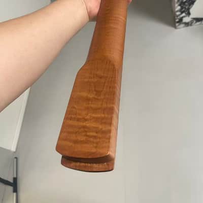 4-string electric bass neck P bass stainless steel 21frets Roasted flame Maple guitar neck 34inch maple fingerboard hole 18mm Nut 42mm 1 image 4