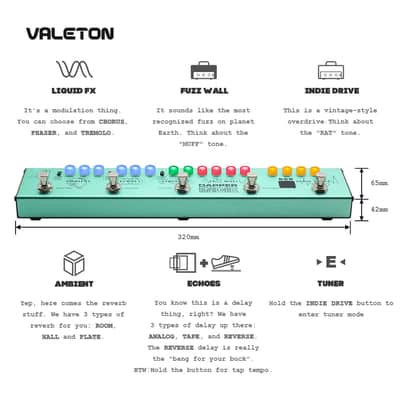 Valeton Dapper Indie Ambient Psychedelic Garage Postrock Alternative Rock Guitar Bass Multi Effects(U.S. domestic inventory) image 2