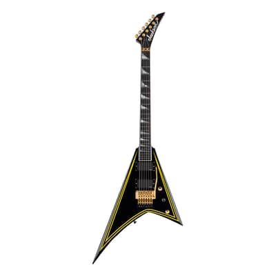 Used Jackson MJ Series Rhoads RR24MG - Black w/Yellow Pinstripes image 2