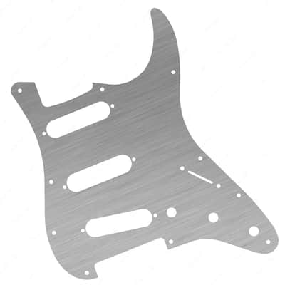 11-Hole SSS Metal Strat Pickguard and Matching Back Plate - Brushed Aluminum image 4