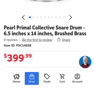 Pearl PSC1465B Primal Collective Brass 14x6.5" Snare Drum 2025 - Present - Brass image 7
