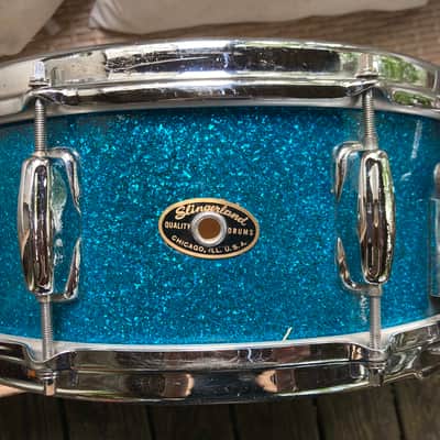 Slingerland Radio King Snare 14x5.5 Late 50s, Blue Sparkle, Oval Badge image 2