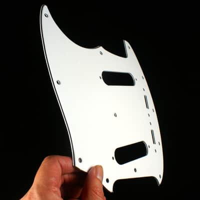 Left-handed Replacment Pickguard For Mustang Classic Series style ,3Ply White image 3